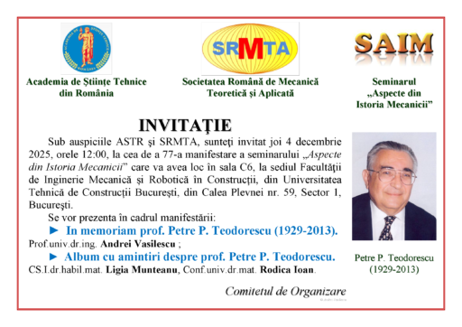 Invitaţie SAIM 77 – 04.12.2025